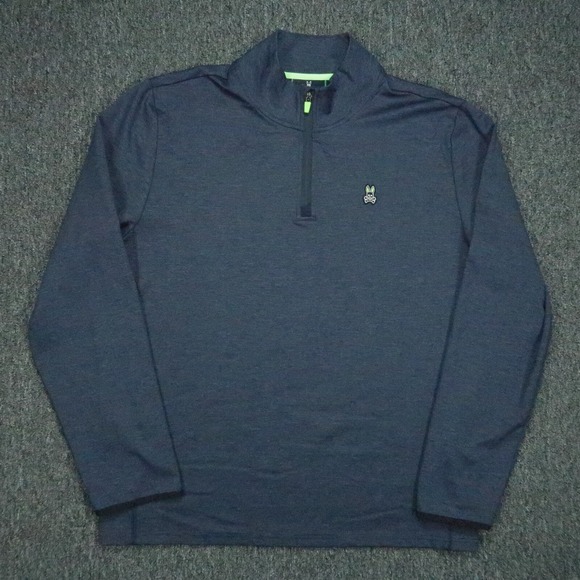 Pyscho Bunny Pullover Men XXL Blue Robert Godley Quarter...